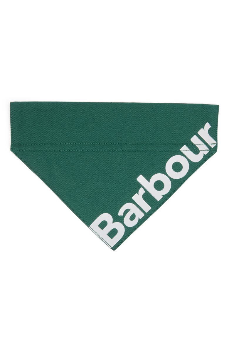 Barbour Logo Cotton Dog Bandana, Alternate, color, Green
