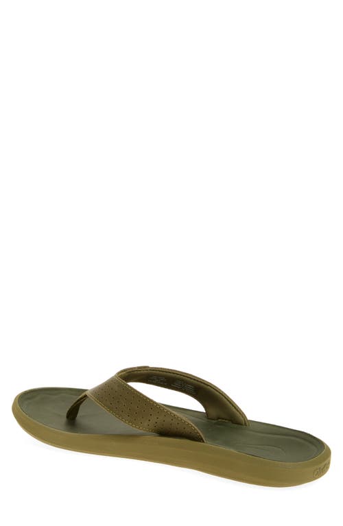 Olukai Pili Flip Flop In Desert Moss/deep Green