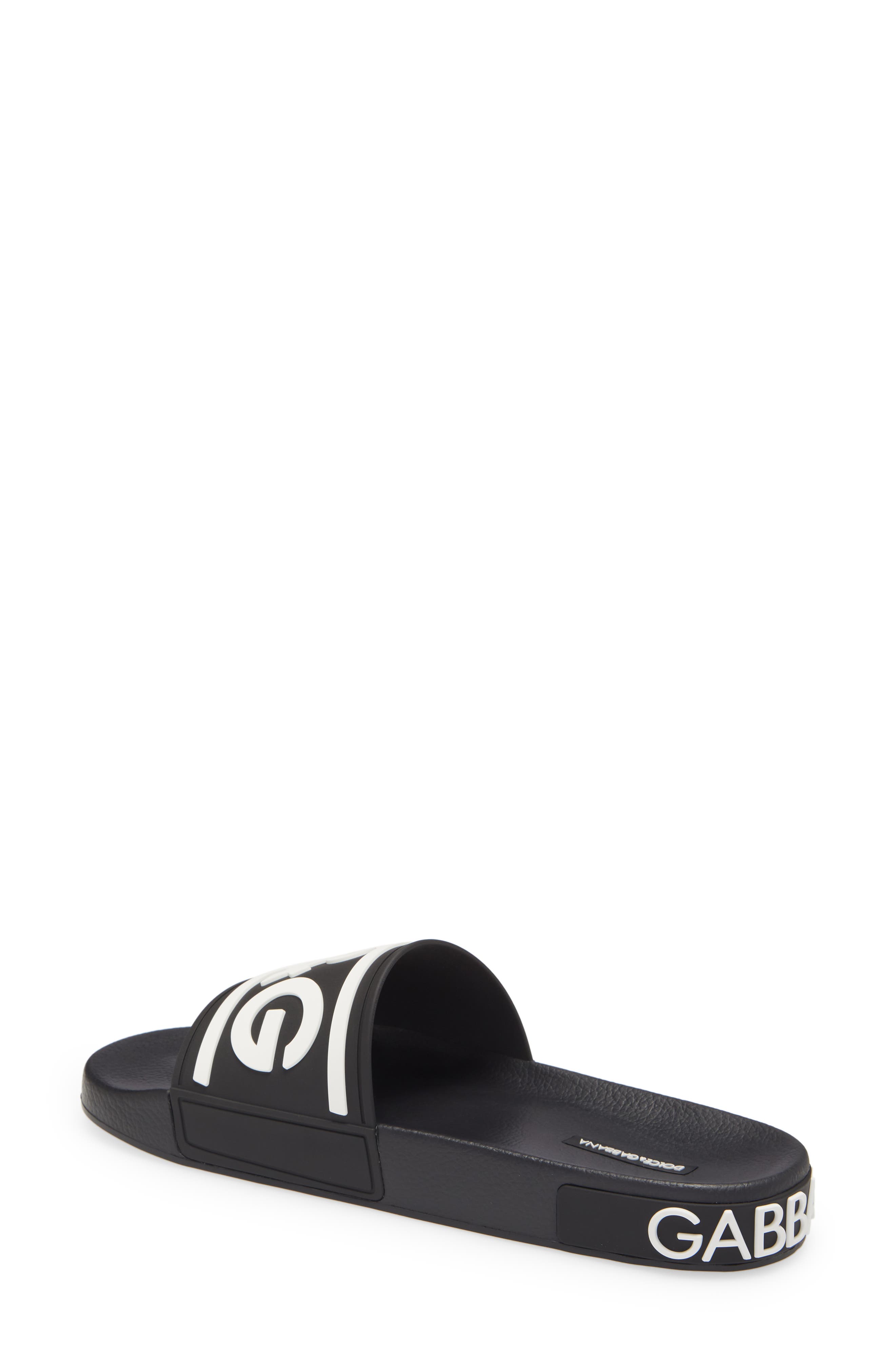Dolce&Gabbana Logo Slide Sandal, Alternate, color, 