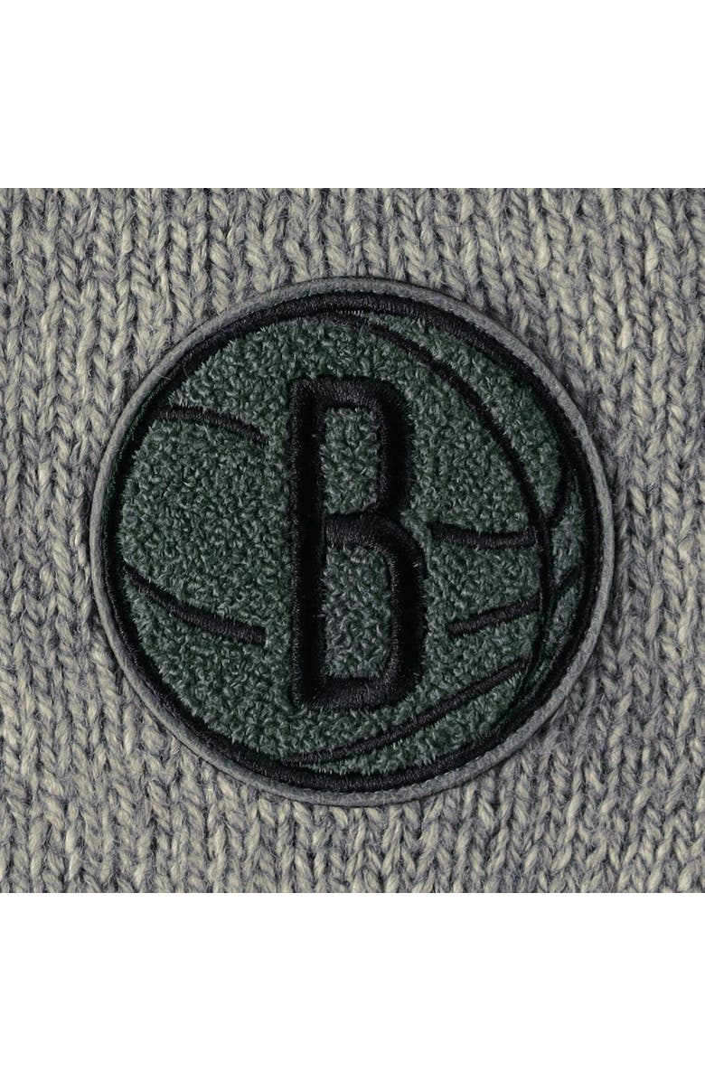 LUSSO Women's Lusso Gray Brooklyn Nets Scarletts Lantern Sleeve Tri-Blend V-Neck Pullover Sweater, Alternate, color, Gray