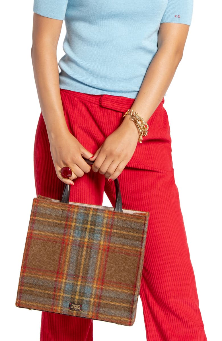 Frances Valentine Margot Wool Plaid Tote, Alternate, color,