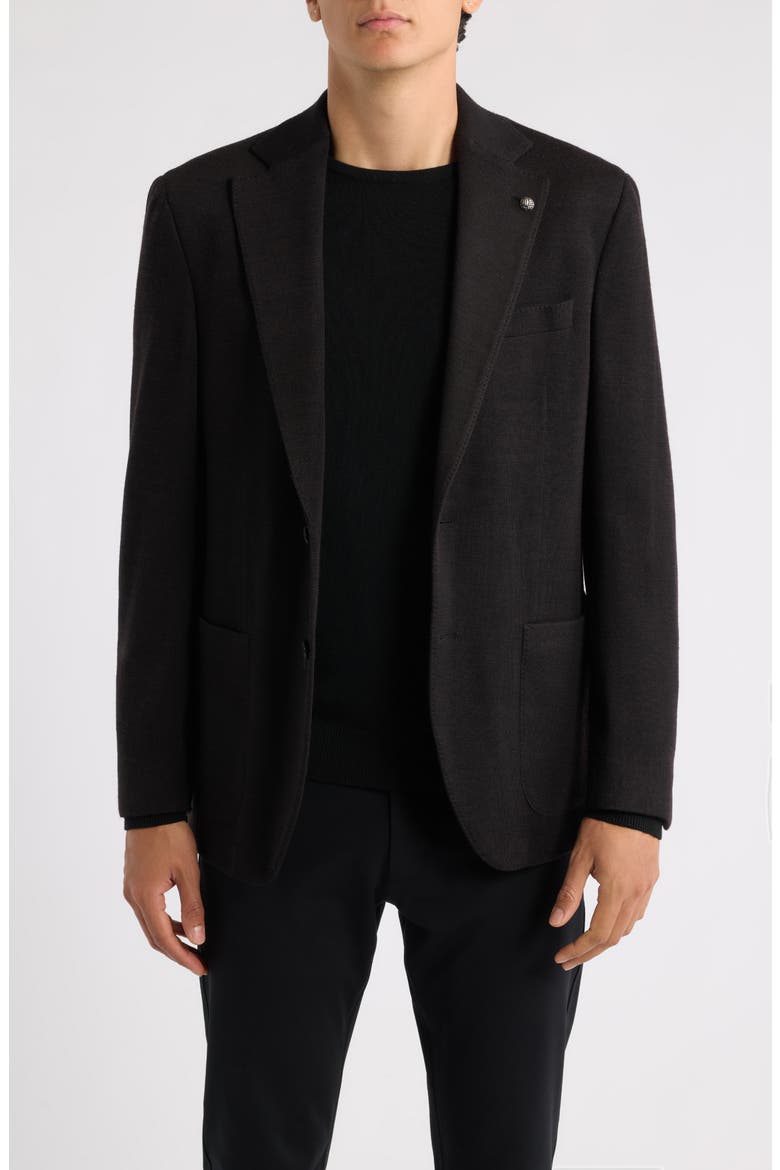 Hartford Solid Knit Sportcoat, Main, color, DARK CHOCOLATE