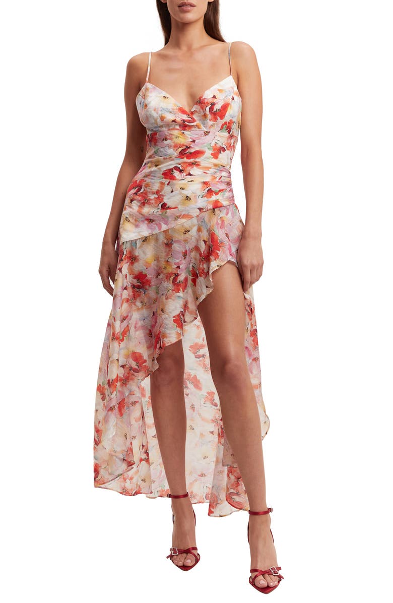 Bardot Sorella Floral High Low Dress, Main, color, 