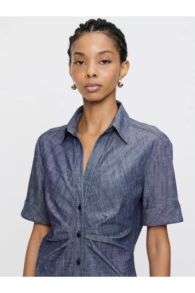 Ondine Tucked Waist Shirtdress, Alternate, color, Blue