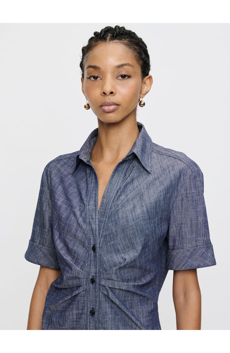 Callas Milano Ondine Tucked Waist Shirtdress, Alternate, color, Blue