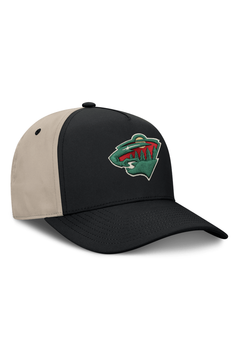 FANATICS Men's Fanatics Black/Tan Minnesota Wild 2026 Stanley Cup Playoffs Locker Room Adjustable Hat, Alternate, color, Black