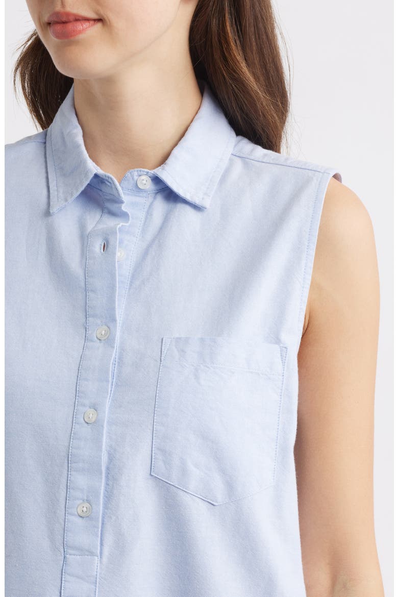 Marina Sleeveless Cotton Shirtdress, Alternate, color, BLUE OXFORD