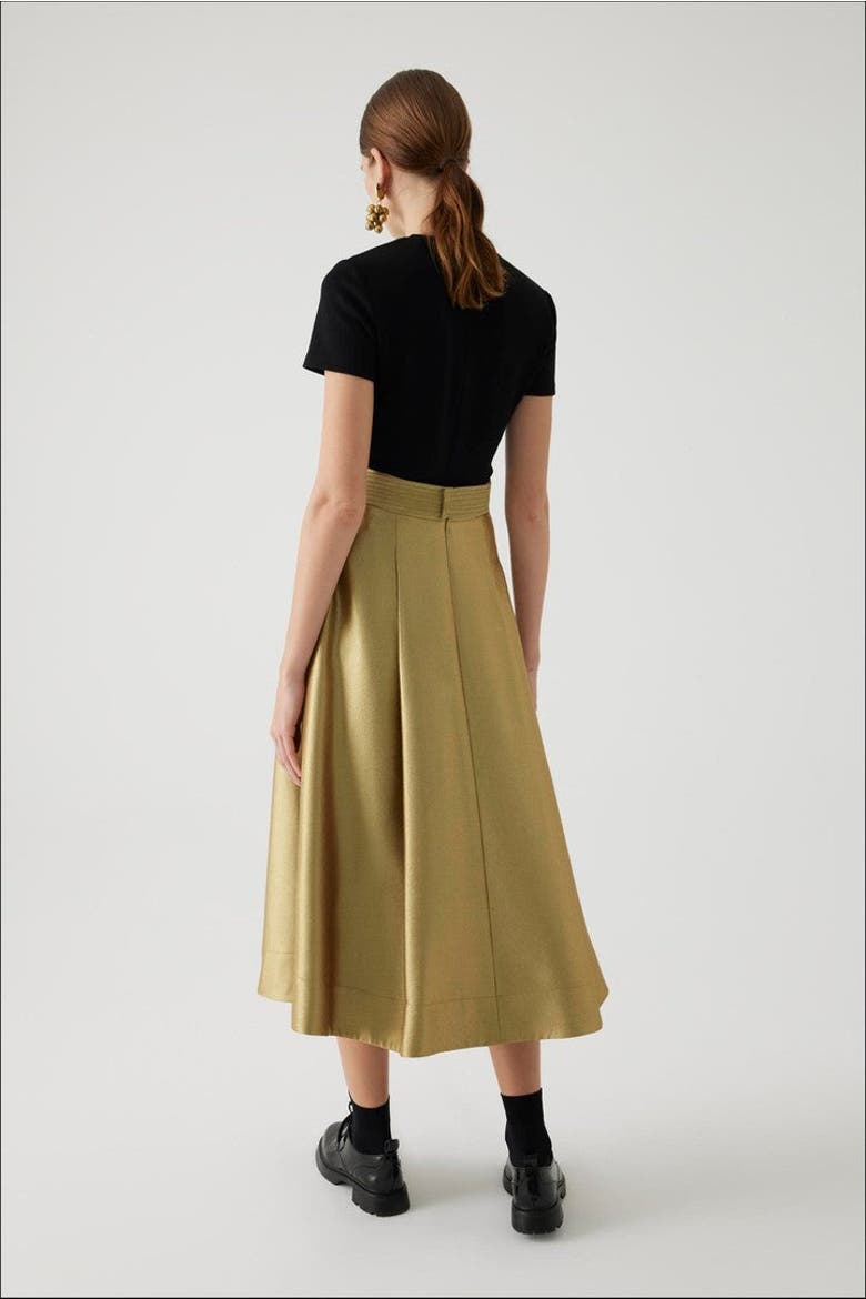 Arya Midi Skirt, Alternate, color, Yellow
