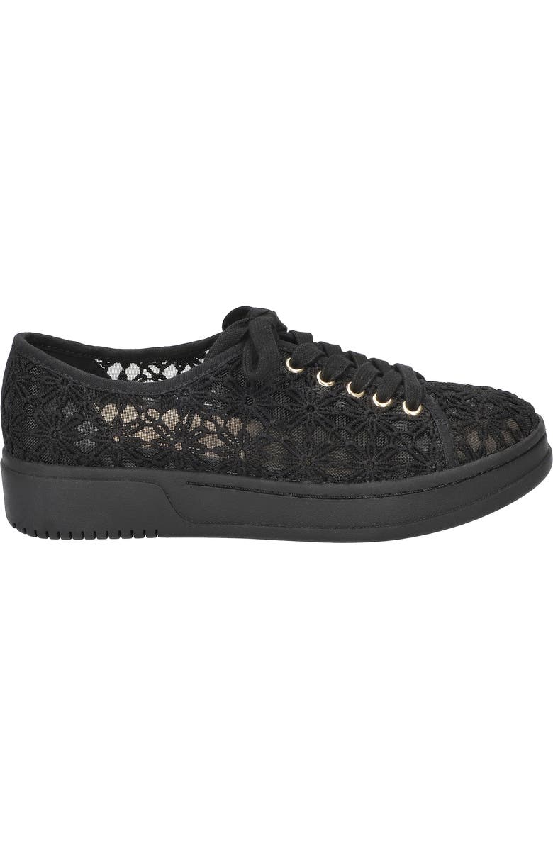 Bella Vita Abagale Lace Platform Sneaker, Alternate, color, Black Flower Embroidery Mesh