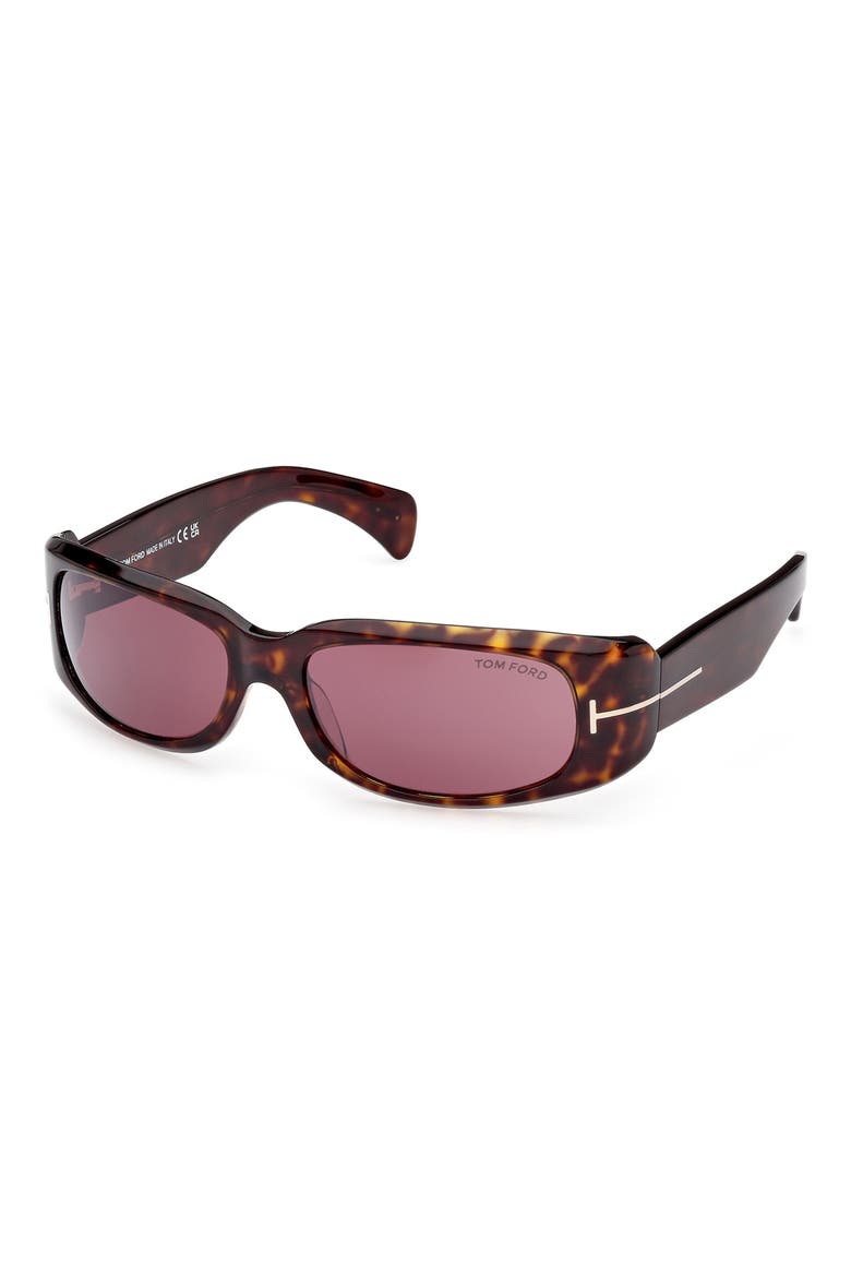 Corey 59mm Square Sunglasses, Alternate, color, DARK HAVANA / BORDEAUX SILVER