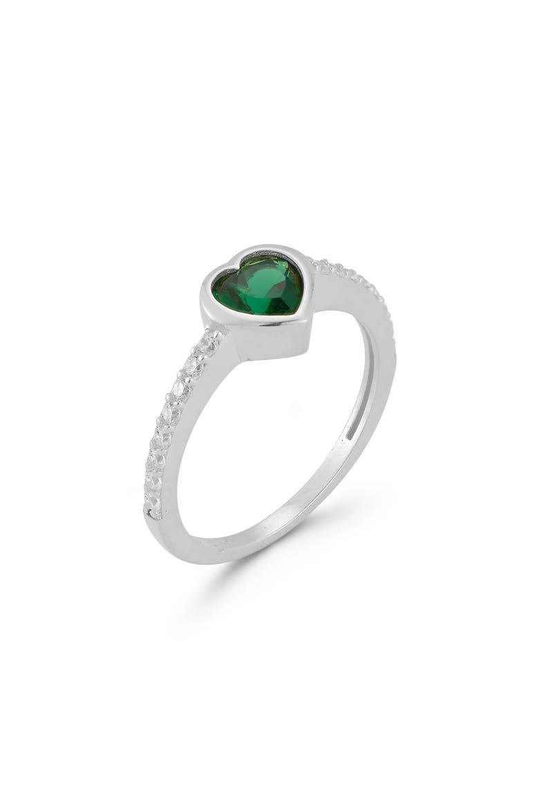 Rhodium Plate Heart CZ Ring, Alternate, color, SILVER