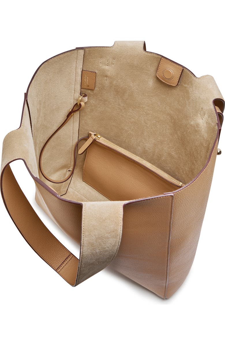 Strathberry Melody Fine Grain Leather Tote, Alternate, color, Caramel