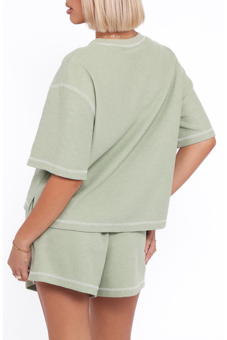 Melody Knit T-Shirt & Shorts Set, Alternate, color, MATCHA
