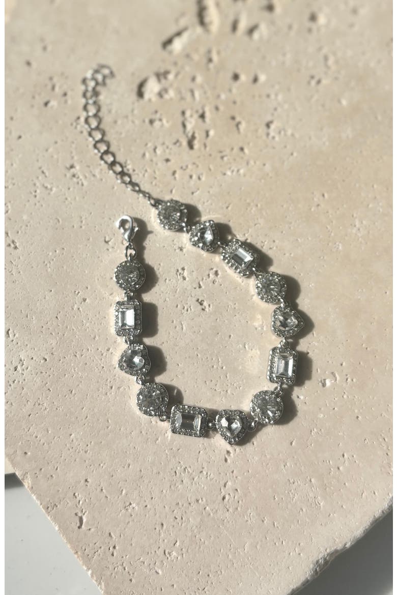 Crystal Halo Chain Bracelet, Alternate, color, SILVER