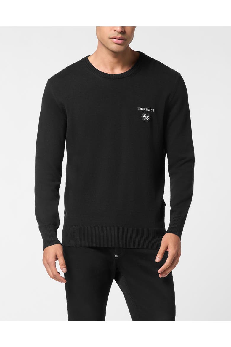 Round Neck Pullover Greatness Men, Main, color, black