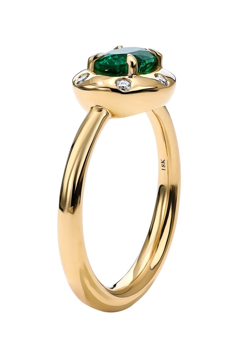 Aurum Oval Cut Emerald Ring, Alternate, color, EMERALD