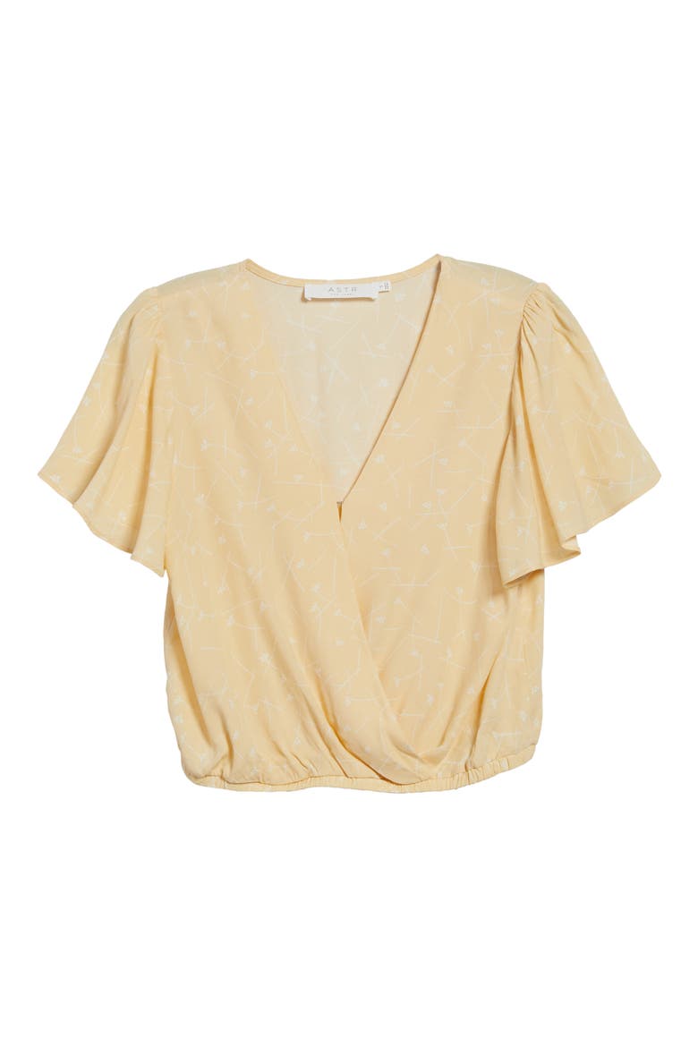 the Label Flutter Sleeve Surplice Top, Main, color, YELLOW
