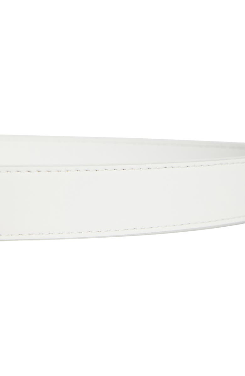 Christian Louboutin CL Monogram Buckle Leather Belt, Alternate, color, W240 Bianco/ Bianco