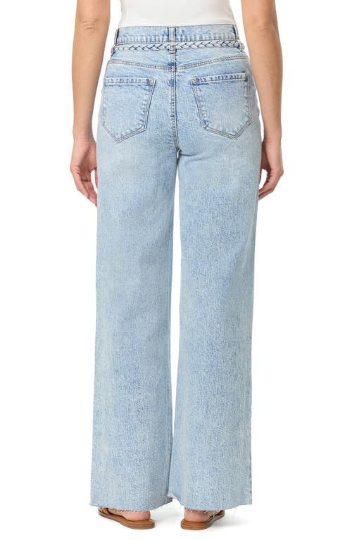 Kensie Carla Belted Wide Leg Jeans In Blue
