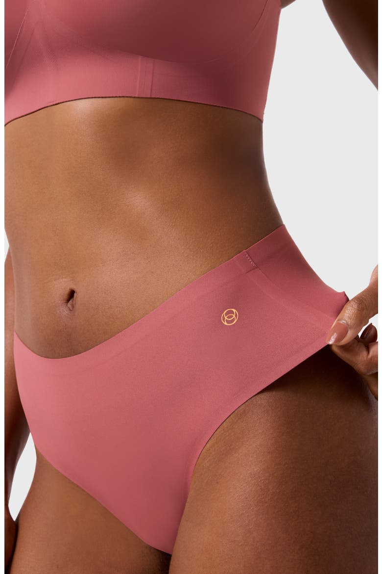 High Waist Thong, Alternate, color, PINK CANYON