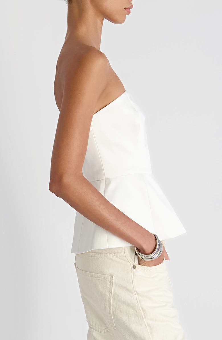 French Connection York Strapless Peplum Top, Alternate, color, Summer White