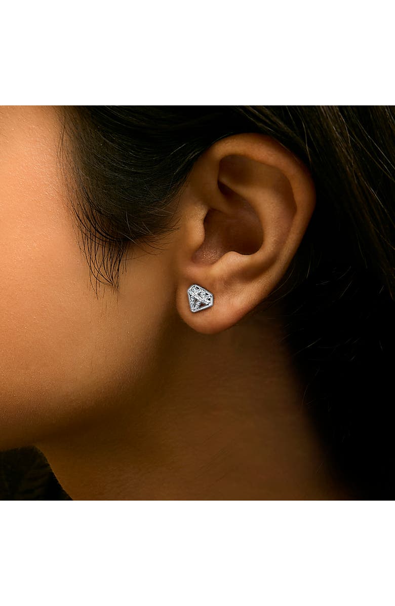 Haus of Brilliance Sterling Silver 1/6 Cttw Diamond Motif Stud Earrings, Alternate, color, Silver