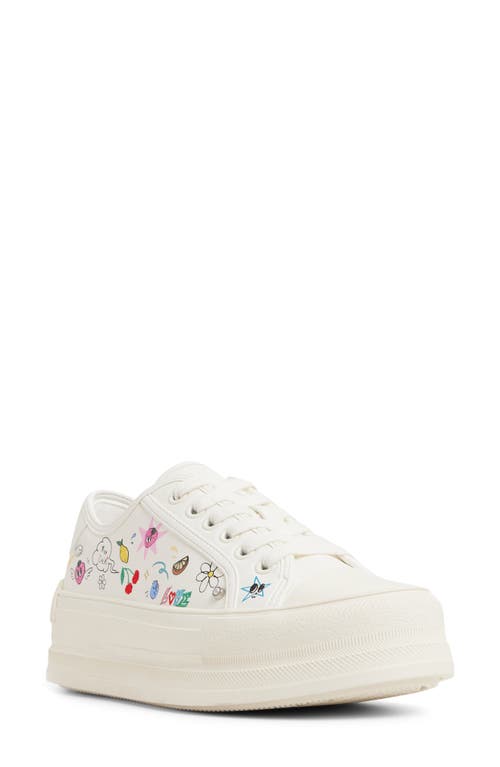 Aldo Rayes Embroidered Platform Sneaker In Multi