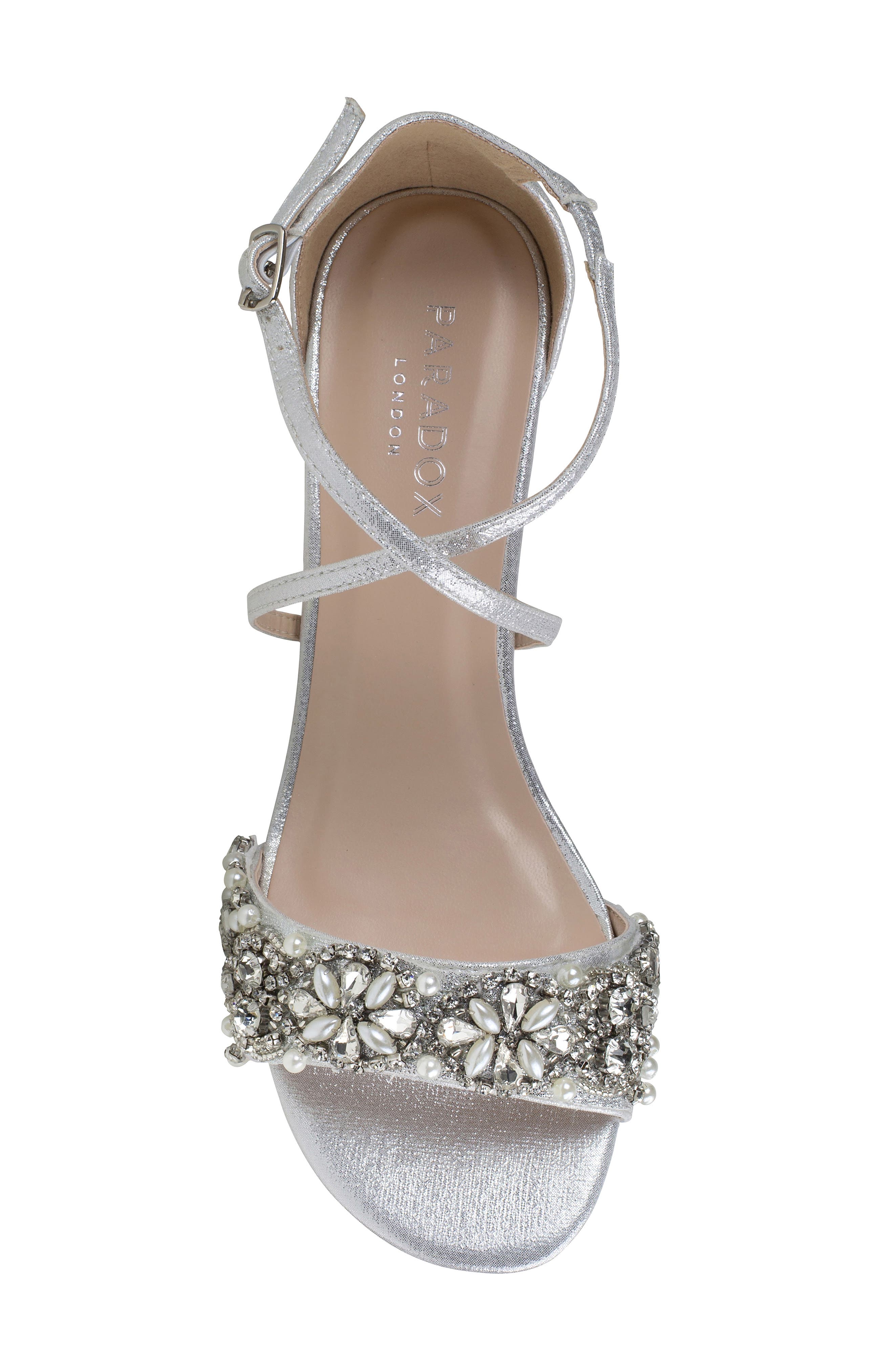 Evangeline Block Heel Sandal, Alternate, color, SILVER