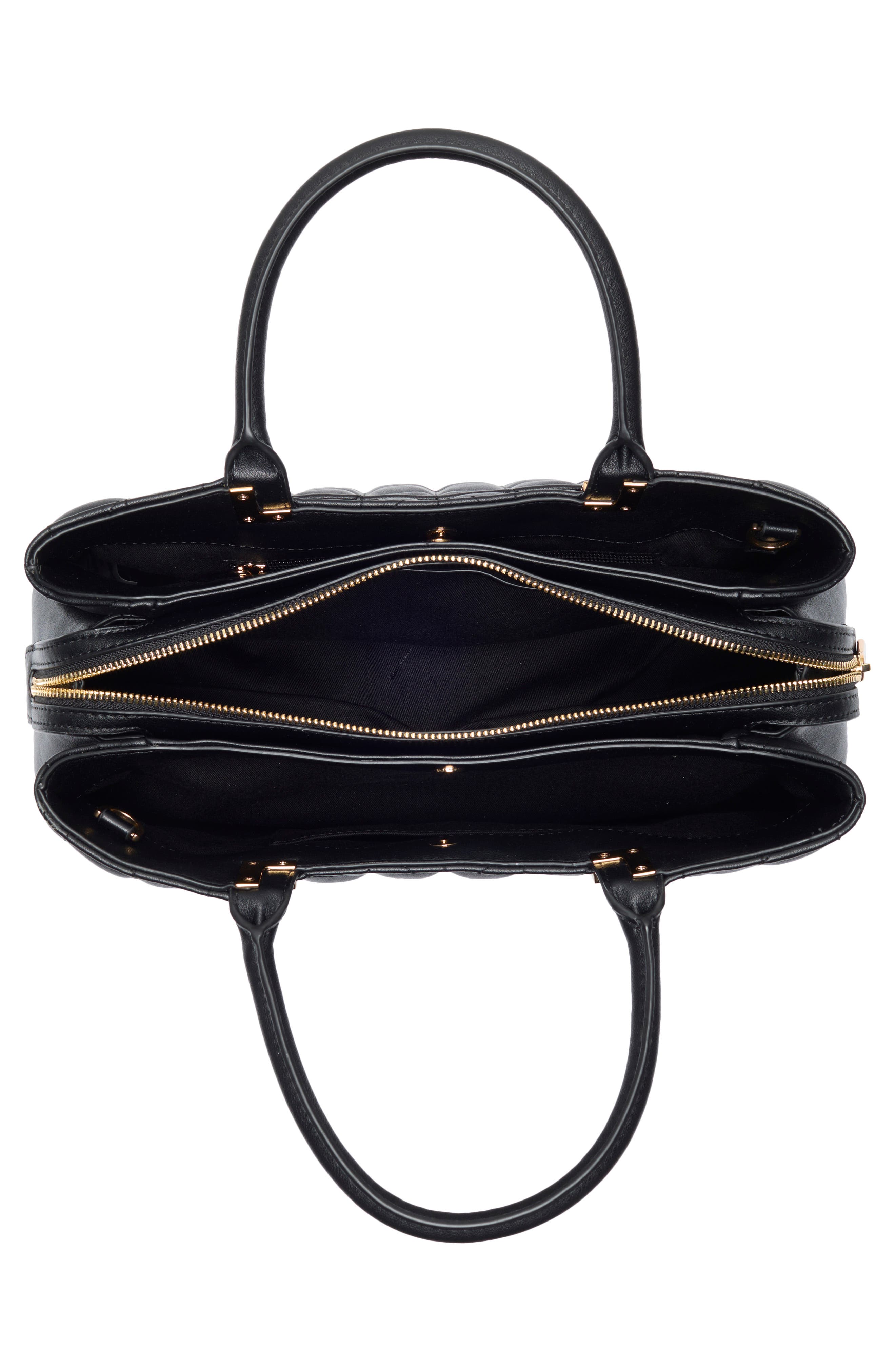 KARL LAGERFELD PARIS Meribel Satchel Bag, Alternate, color, Black/ Gold