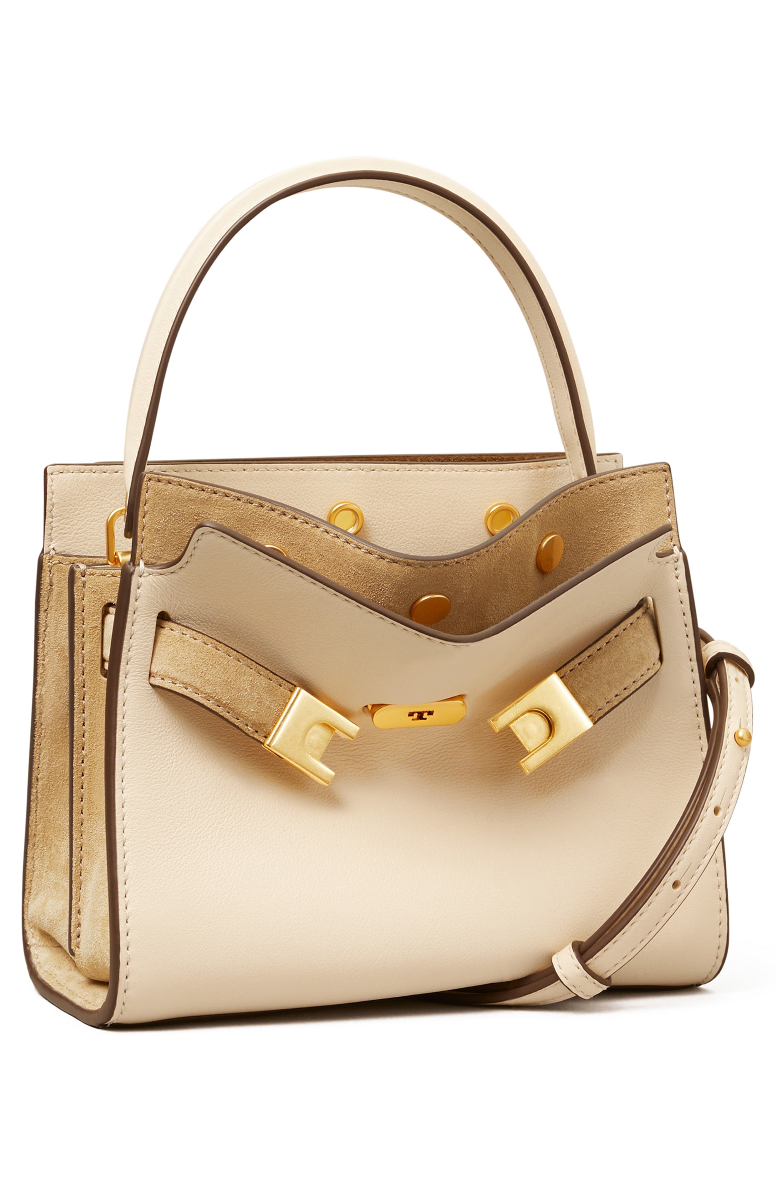 Tory Burch Petite Lee Radziwill Leather Double Bag, Alternate, color, 