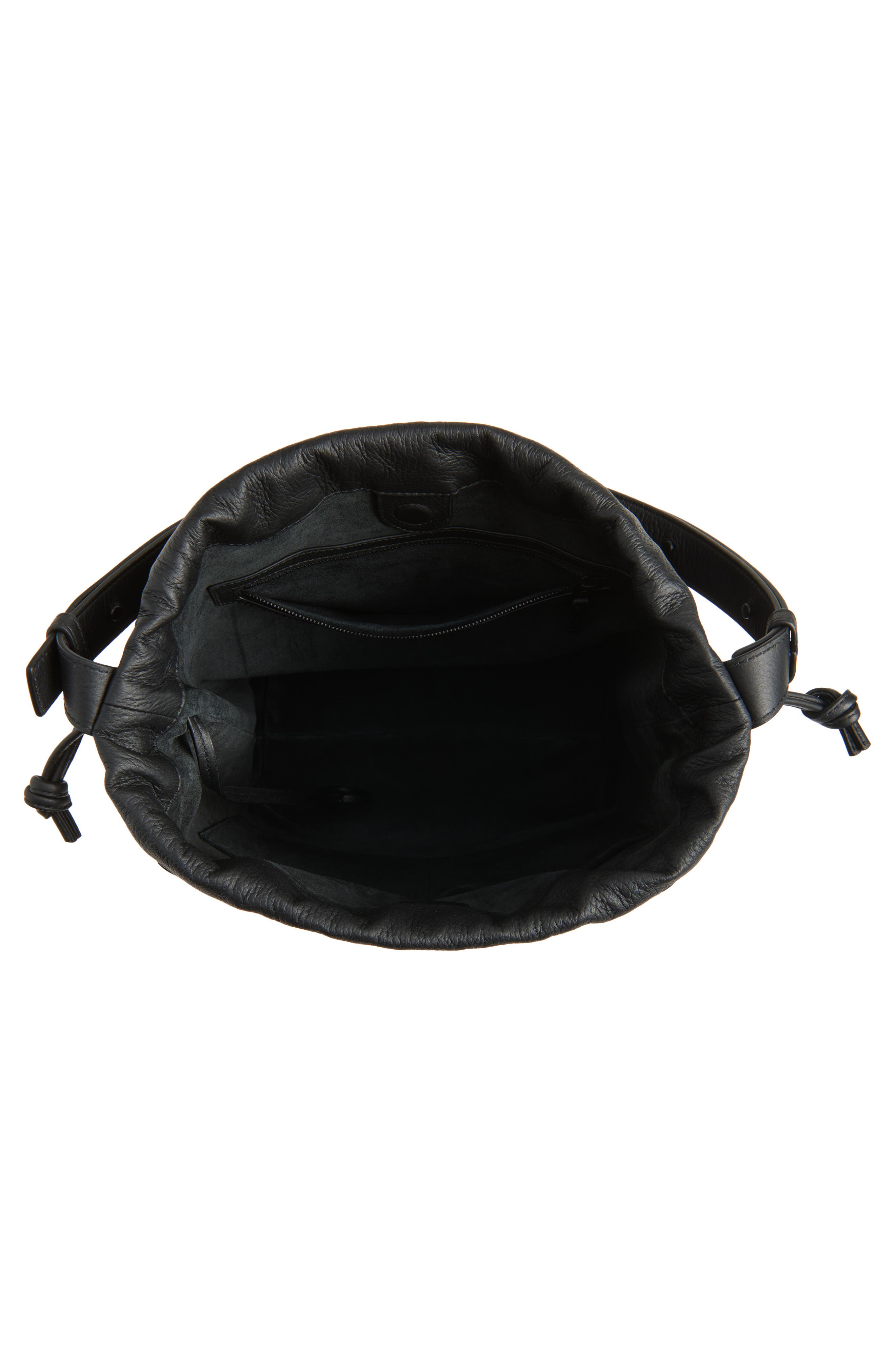 Bottega Veneta Biblioteca Intrecciato Leather Bucket Bag, Alternate, color, Black-Nero Opaco