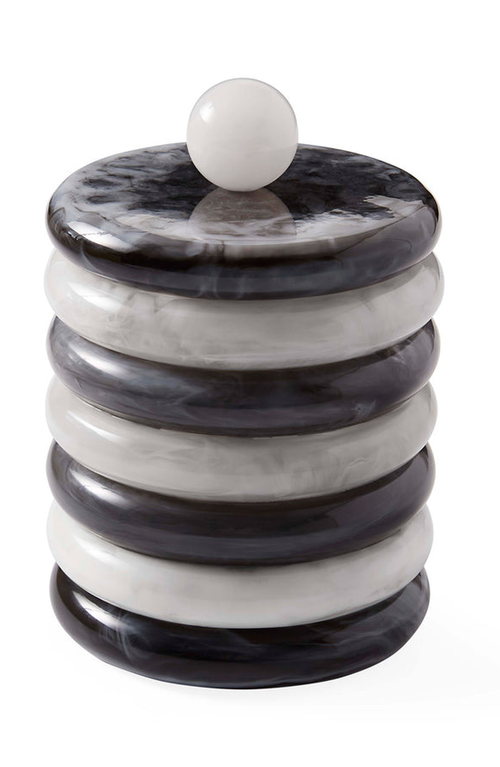 Jonathan Adler Como Ice Bucket In Black/white Marble