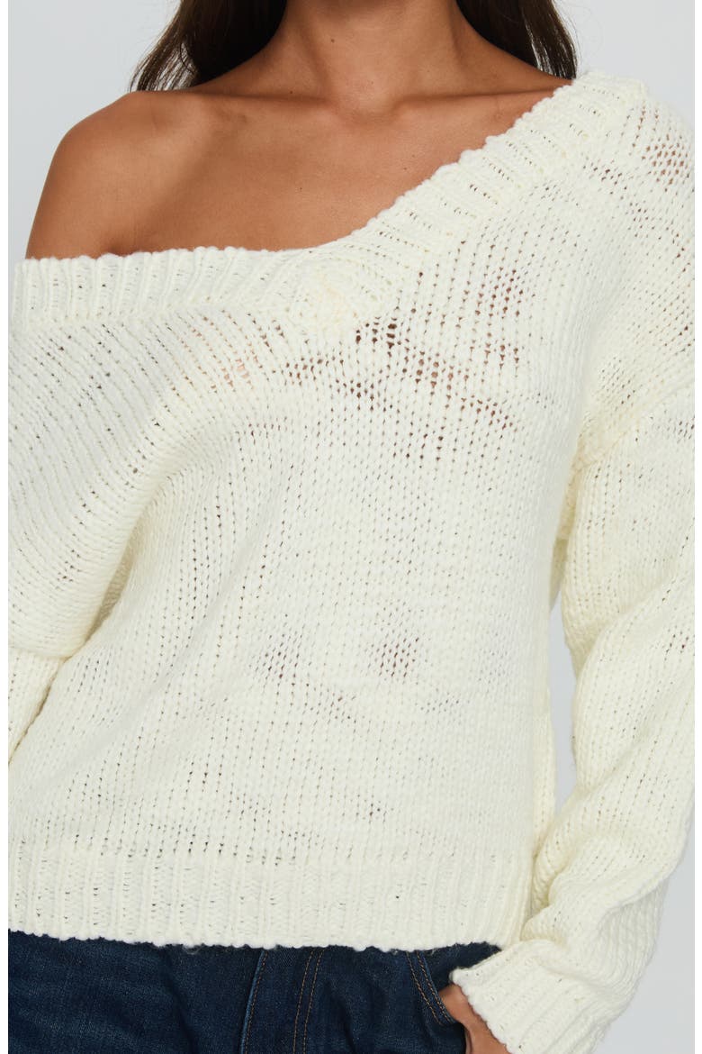 Talassa One-Shoulder Sweater, Alternate, color, WHITE