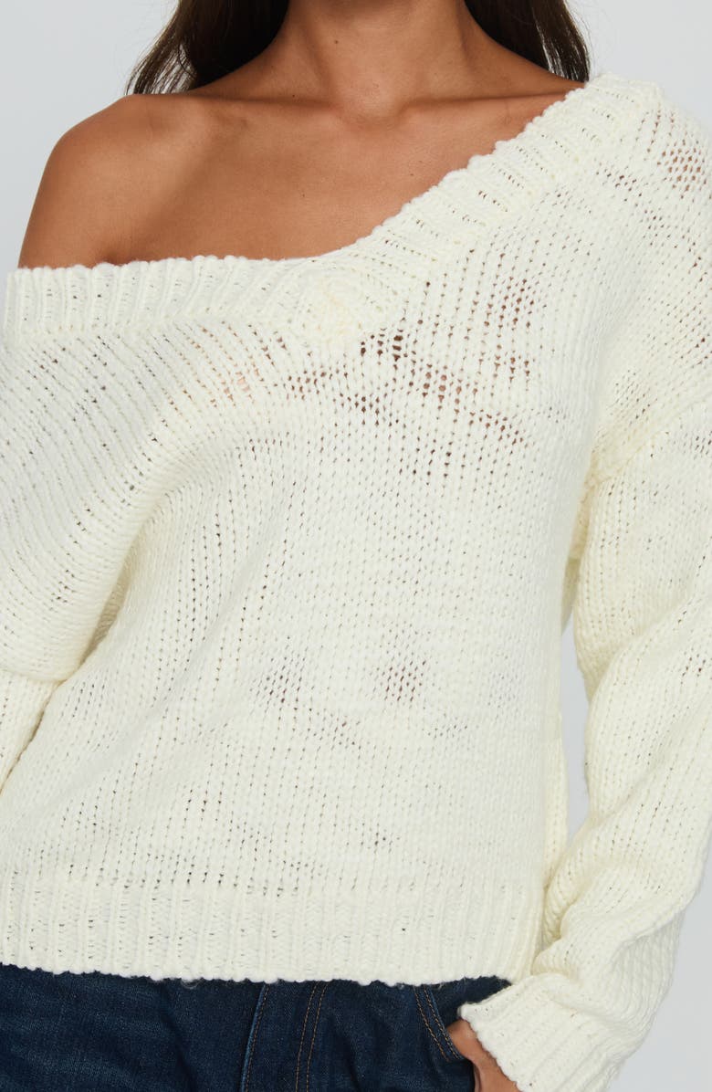 Princess Polly Talassa One-Shoulder Sweater, Alternate, color, White