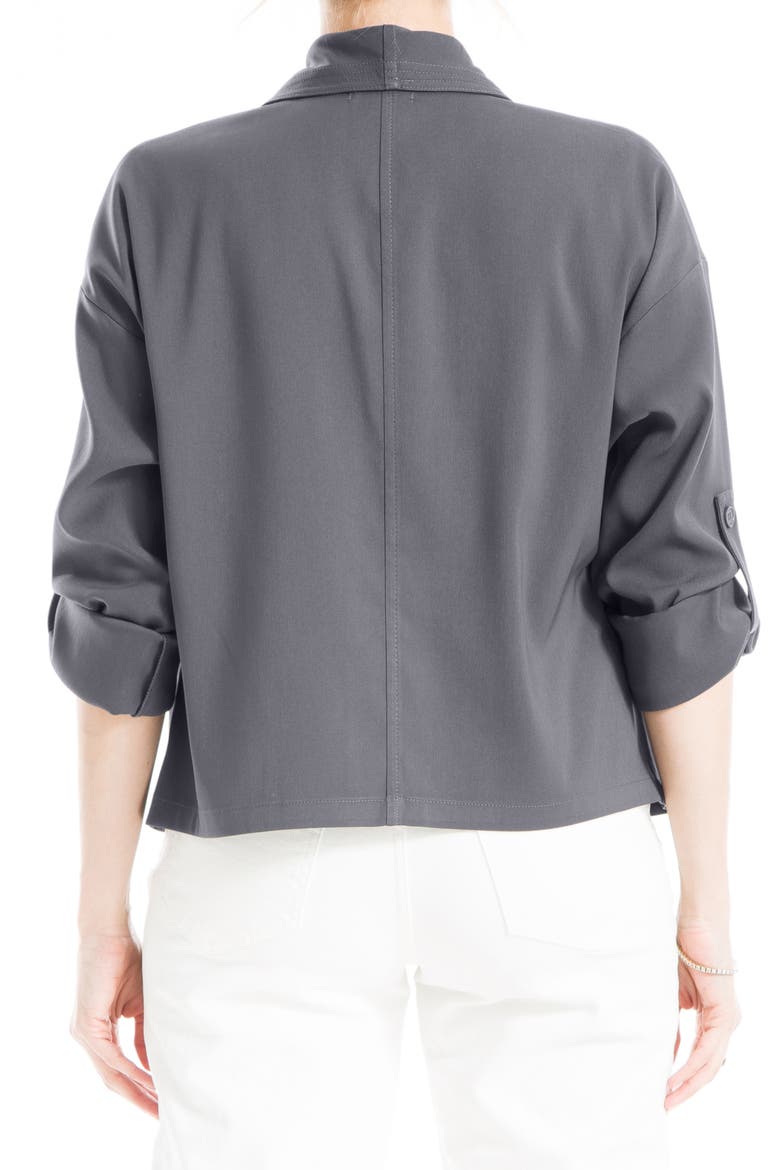 Twill Drape Front Short Jacket, Alternate, color, OMBRE BLUE