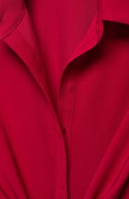 MANGO Knot Detail Long Sleeve Mini Shirtdress