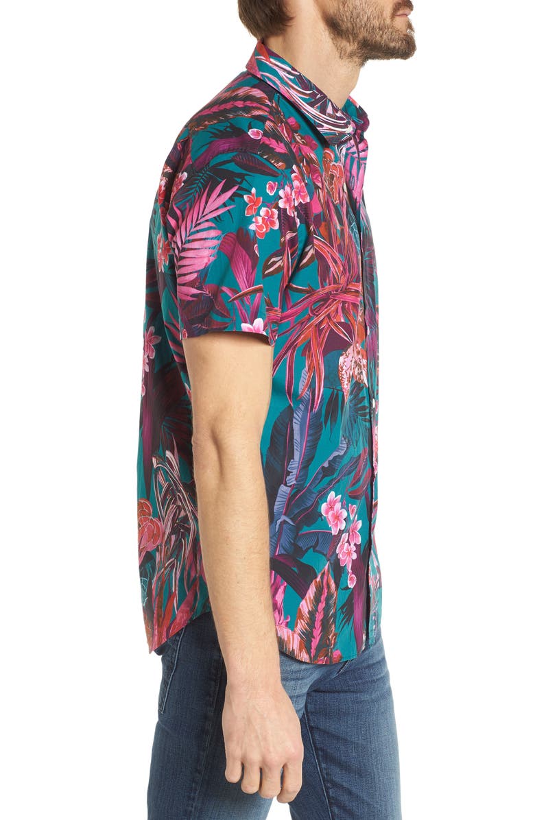 Bonobos Premium Slim Fit Short Sleeve Print Sport Shirt, Alternate, color, 