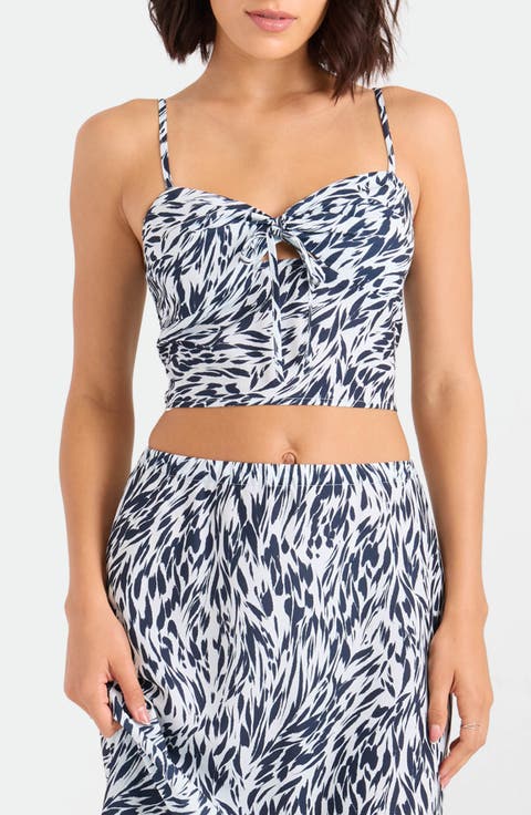 Coco Ho Money Mama Smocked Back Crop Cover-Up Top