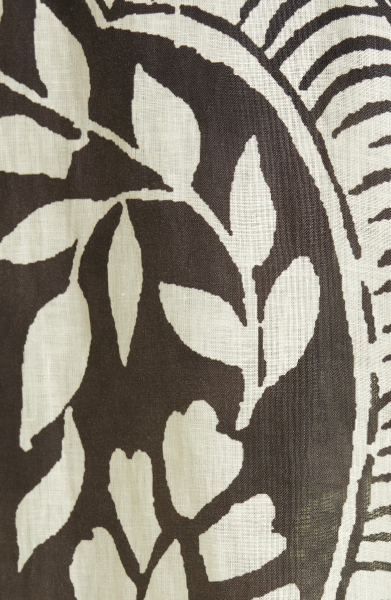 Johanna Ortiz Zebra Found in India Tropical Print Linen Midi Wrap Skirt, Alternate, color, 