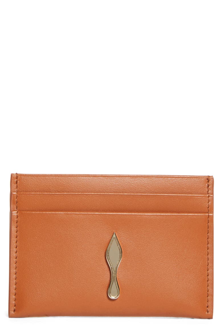 Bettina Leather Card Case, Main, color, CUOIO/ GOLD
