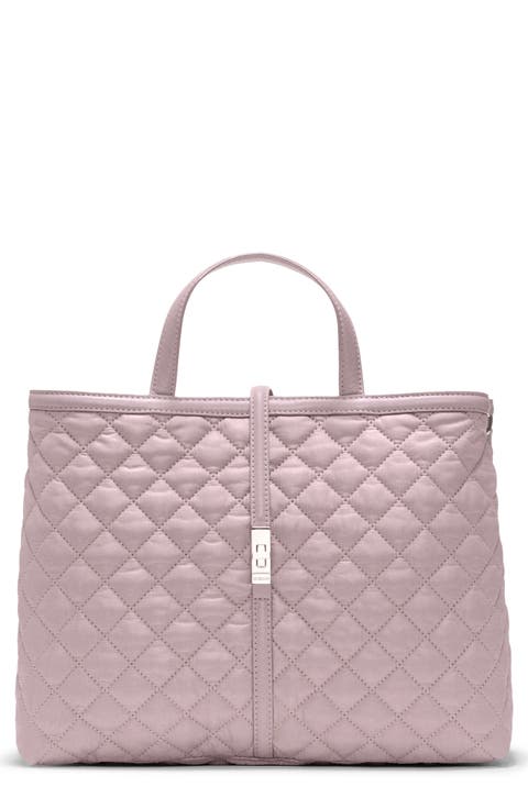 Medium Astor Leather Trim Top Handle Tote