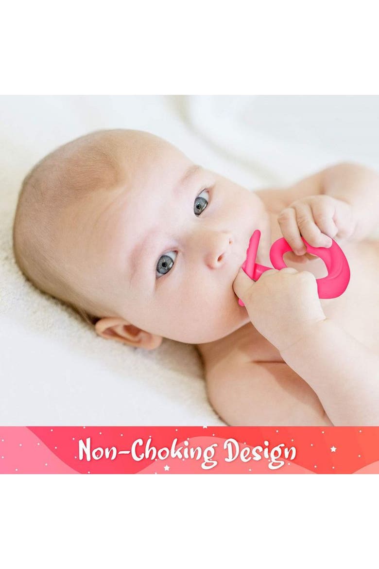 Silicone Baby Teethers Freezer Safe Gift Set, 2-Piece, Alternate, color, Dark & Light Pink