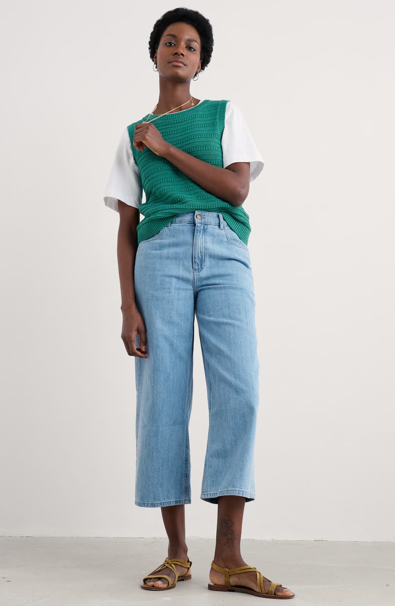 Seasalt Cornwall Tepel Organic Cotton Sweater Vest, Alternate, color, Knit Melange Tidal