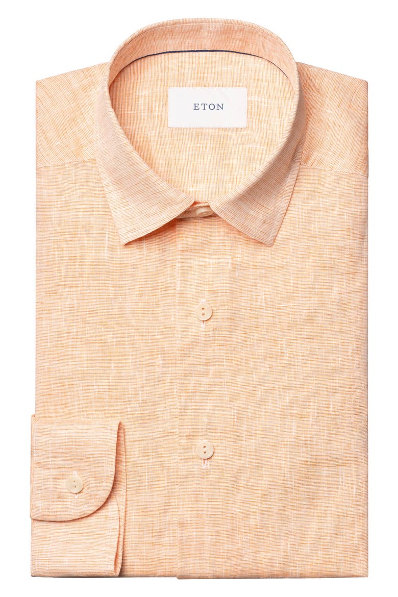 Regular Fit Linen Dress Shirt, Alternate, color, MEDIUM ORANGE