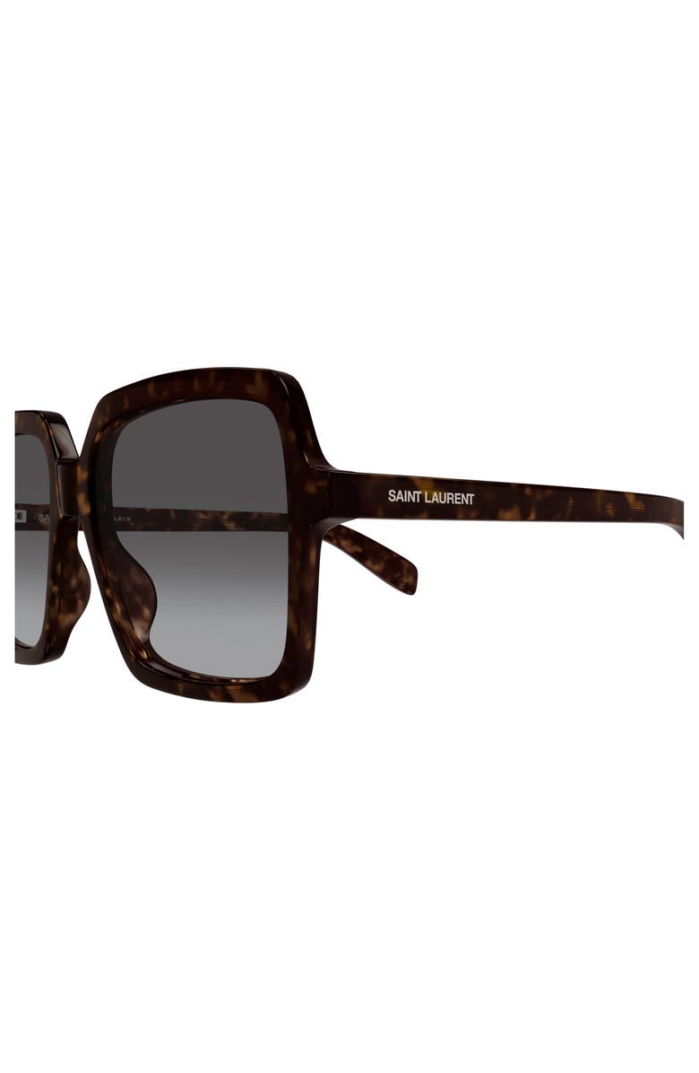 Saint Laurent 56mm Gradient Square Sunglasses, Alternate, color, Havana