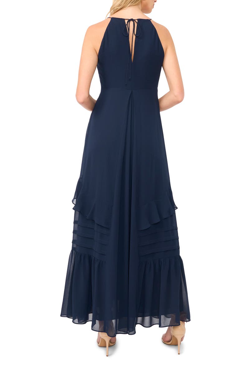 Ruffle Chiffon Maxi Dress, Alternate, color, INDIGO NIGHT