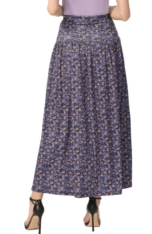 Kimi & Kai Tiered Maxi Skirt In Blue