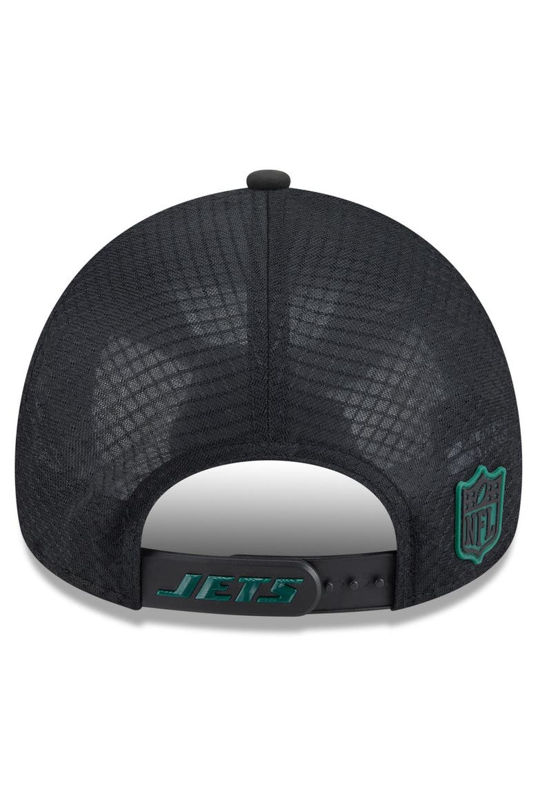 Men's New Era Black New York Jets 2026 Sideline Apex 9FORTY Adjustable Trucker Hat, Alternate, color, Black