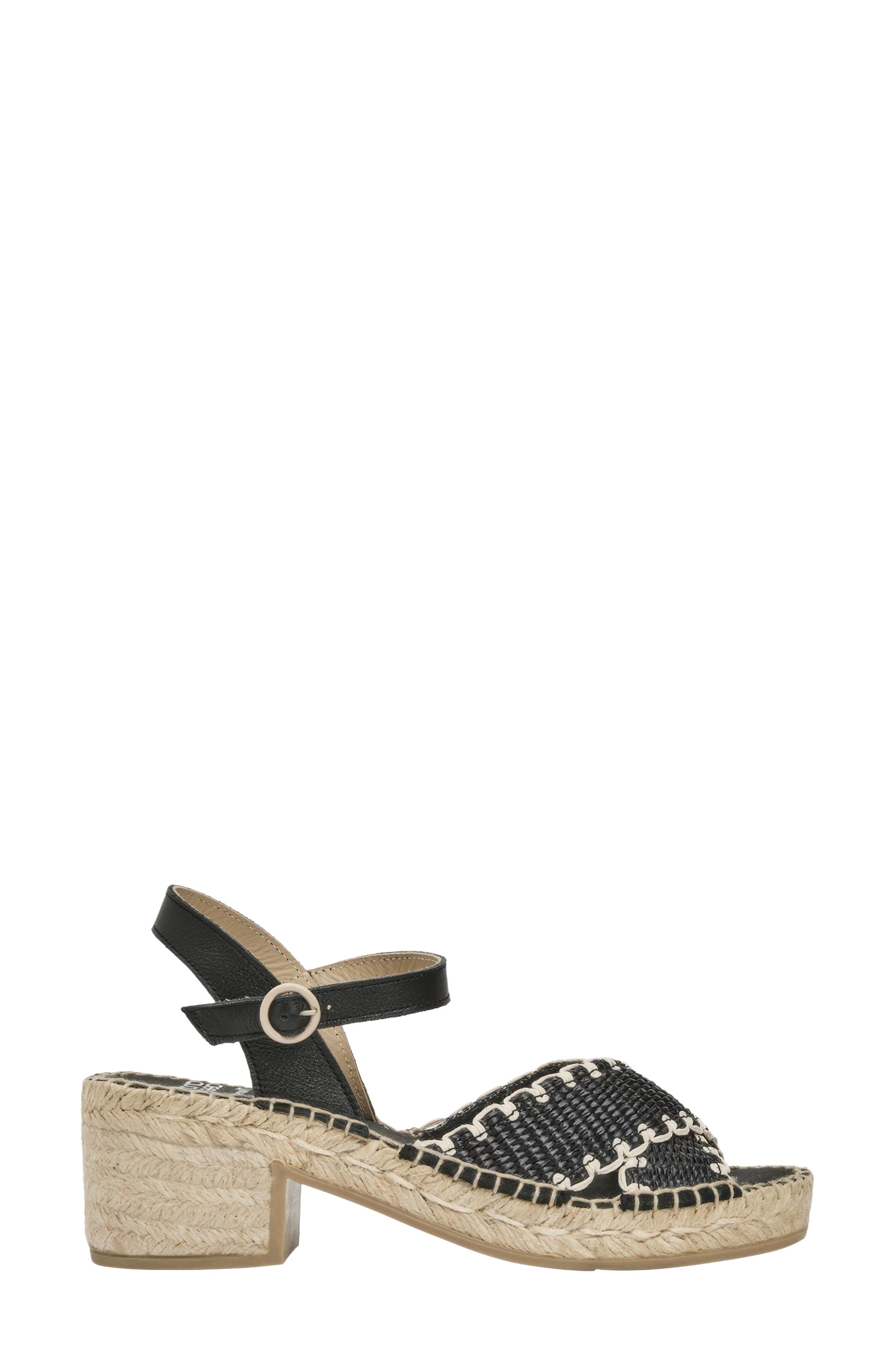 André Assous Calista Espadrille Ankle Strap Platform Sandal, Alternate, color, Black