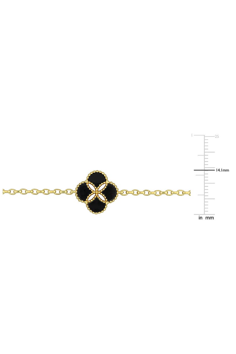 Flora Black Agate Station Bracelet, Alternate, color, BLACK